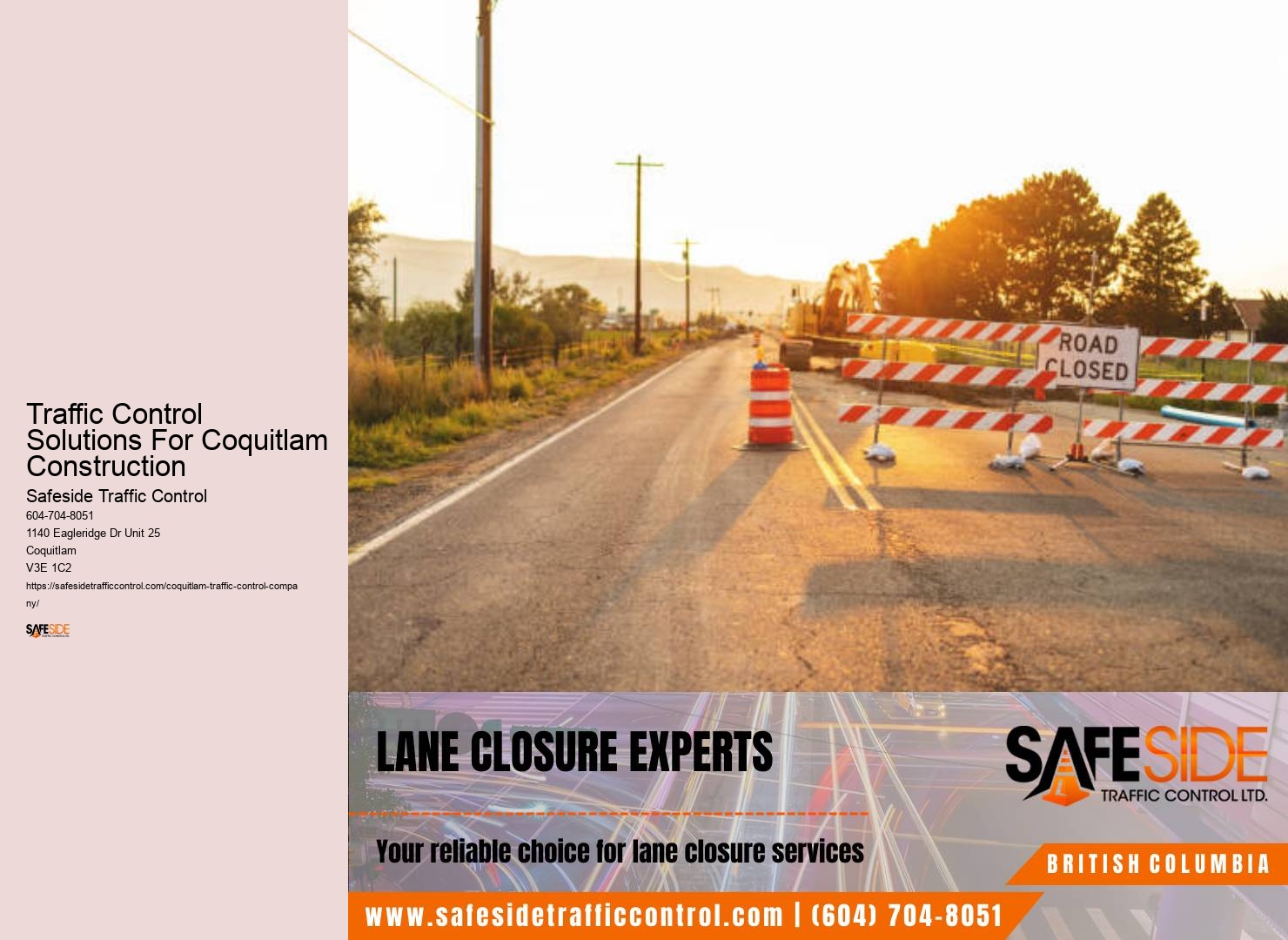 Roadway Flagging Solutions Traffic Control Solutions For Coquitlam Construction