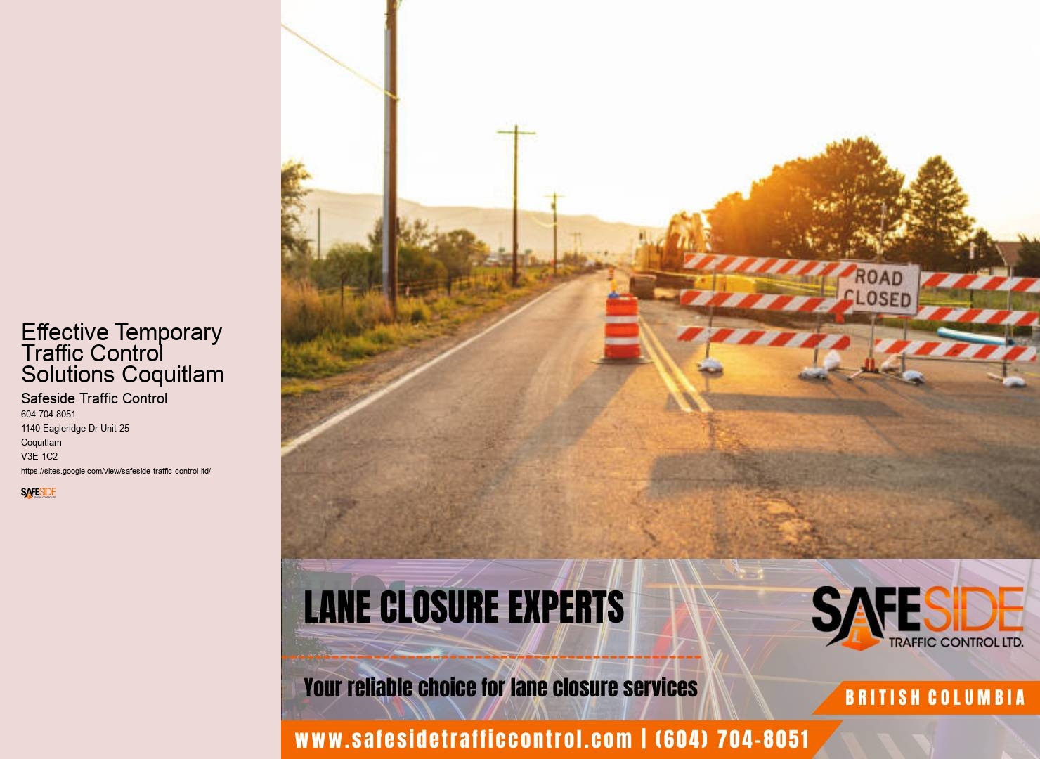 Reliable Traffic Solutions Effective Temporary Traffic Control Solutions Coquitlam