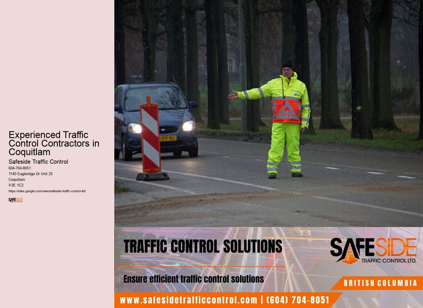 Experienced Traffic Control Contractors in Coquitlam construction site traffic control