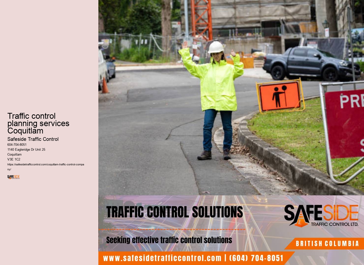 Traffic control planning services Coquitlam traffic control cones