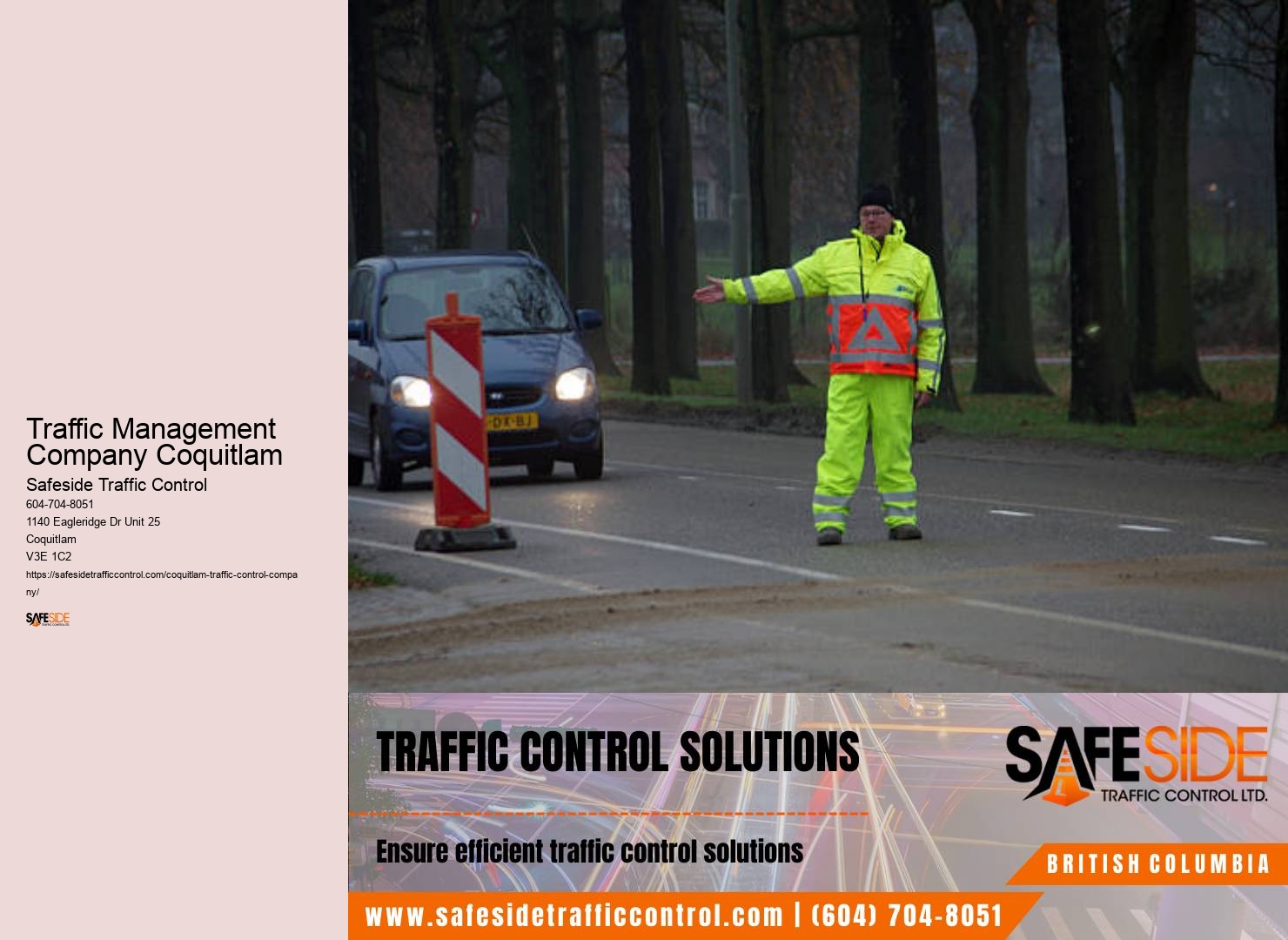 Roadwork traffic control Traffic Management Company Coquitlam